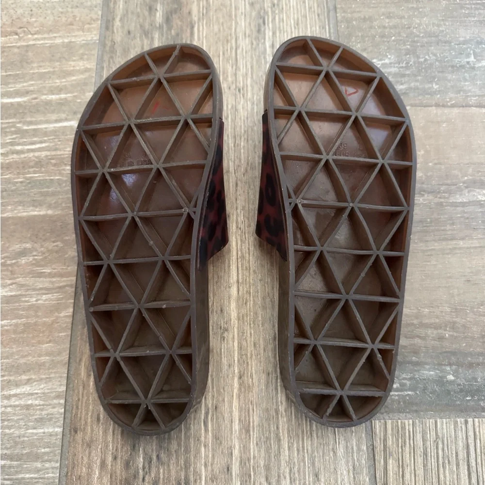 J. Crew Women's Leopard-Print Jelly Slide Sandals in Brown